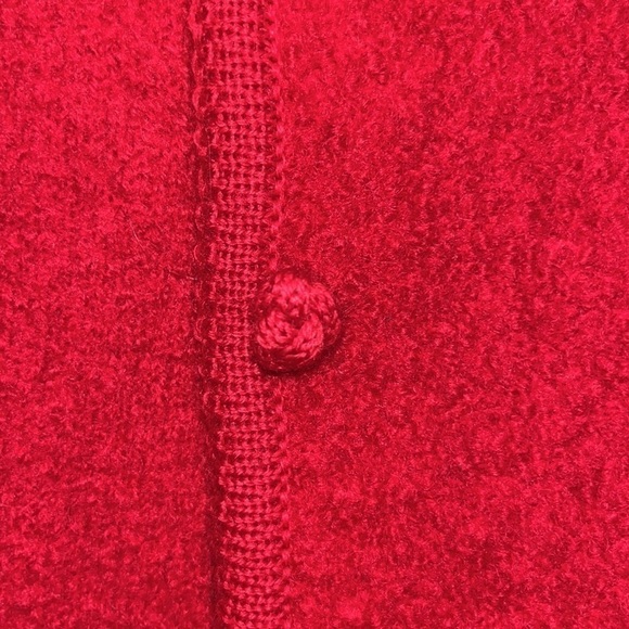 VINTAGE lands end classic red wool cardigan sweater size 10 granny Grandmacore - Picture 9 of 11